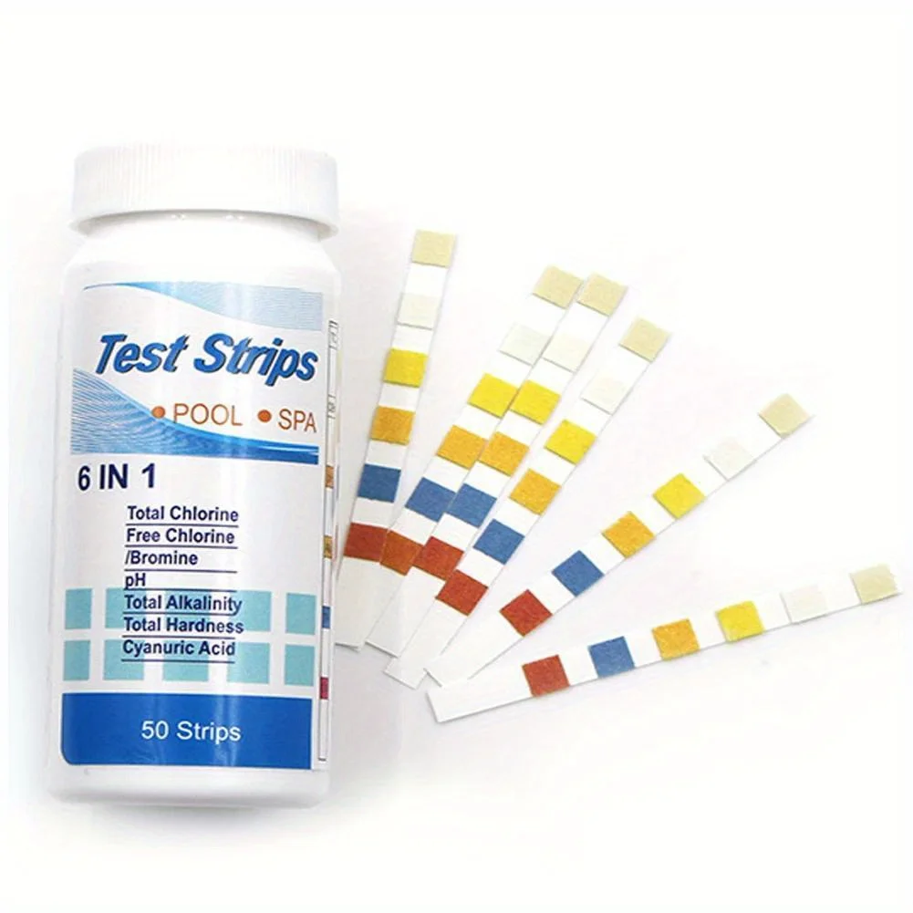 50/100pcs 3/6/7 in 1 Swimming Pool PH Test Strips Multi-purpose Chlorine Bromine Test Strips for Aquariums Water Quality Testers