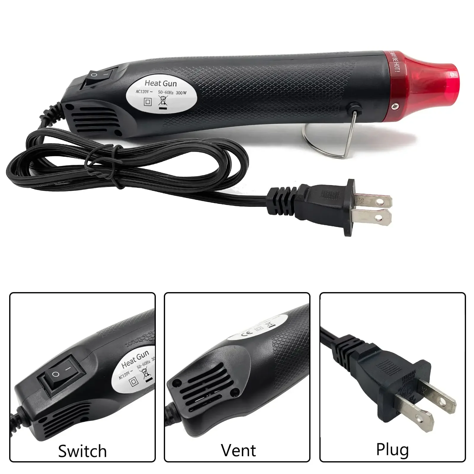 110V/220V US EU Standard Hot Air Gun Mobile Phone Repair Tool Hair Dryer Welding Support Seat Shrink Plastic Air Heat Gun 300W