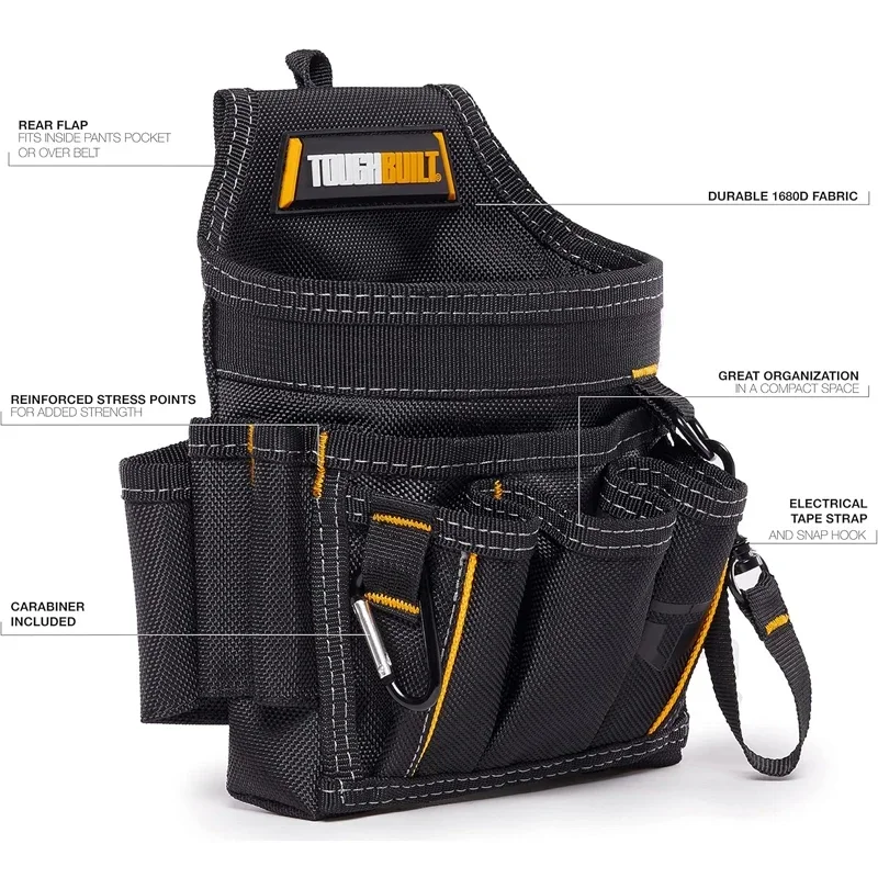TOUGHBUILT TB-229 Electrician Pouch  Wear Resistant Portable With Soft Padded Waist Belt Shoulder Strap ToolBag