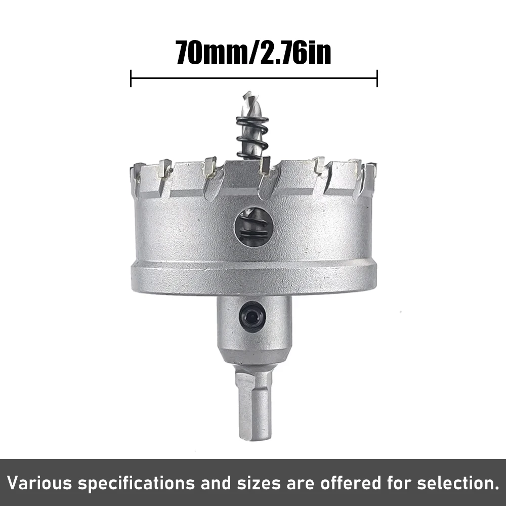 1Pc TCT Hole Saw, 12‑100mm Tungsten Carbide Tipped Hole Cutter for Cutting & Drilling Metal, Stainless Steel, Alloy Steel