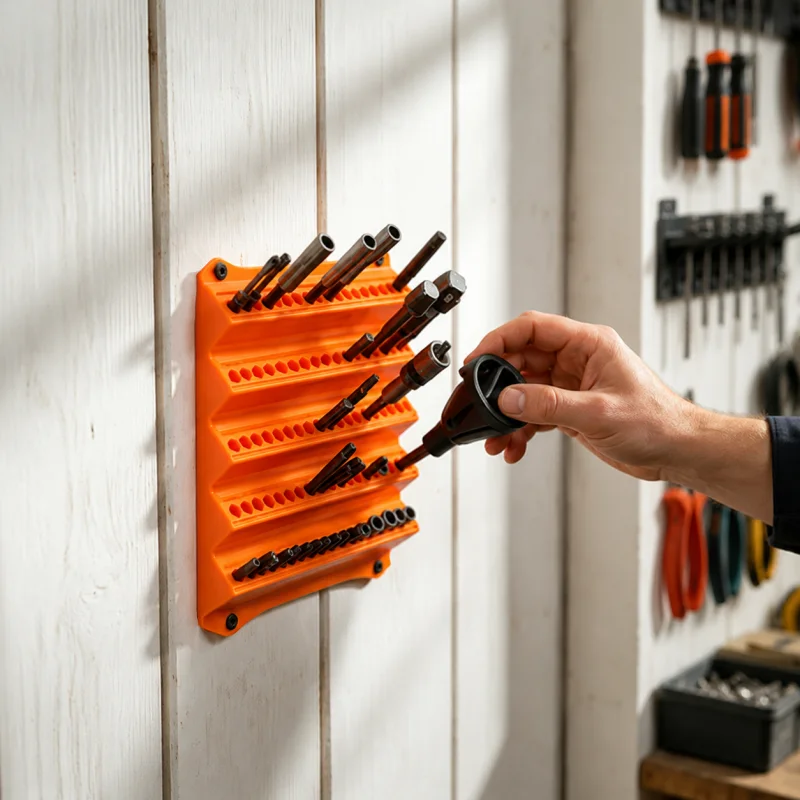 1PC-New Wall-Mounted Screwdriver Bit Holder; Compatible with 6.3mm Bits; 100-Slot Screwdriver Tool Organizer.