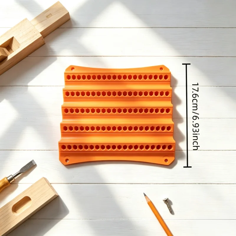 1PC-New Wall-Mounted Screwdriver Bit Holder; Compatible with 6.3mm Bits; 100-Slot Screwdriver Tool Organizer.