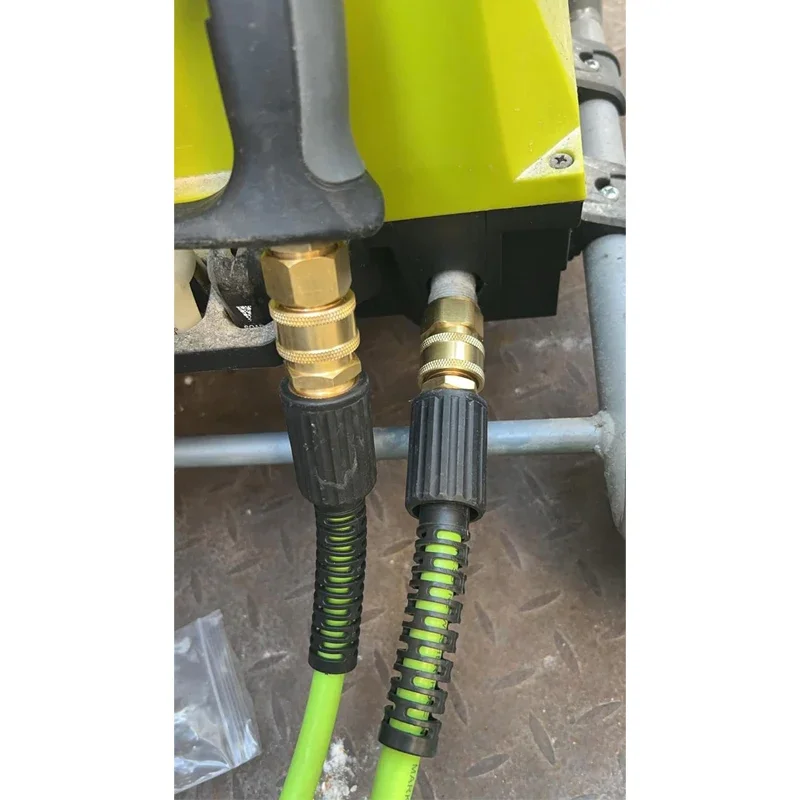 Pressure Washer Quick Connect Kit M22 14mm to 3/8 Hose Fitting, Brass 5000PSI Adapter Set for Power Washer Gun Hose Pump