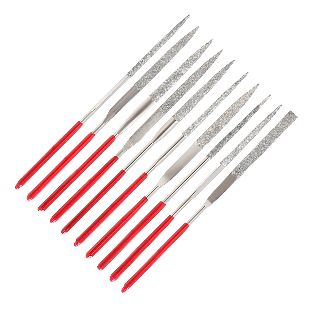DIYWORK for Ceramic Glass Gem Stone Hobbies and Crafts MTS013 140mm Diamond Coated 10Pcs Hand Tools Mini Needle File Set