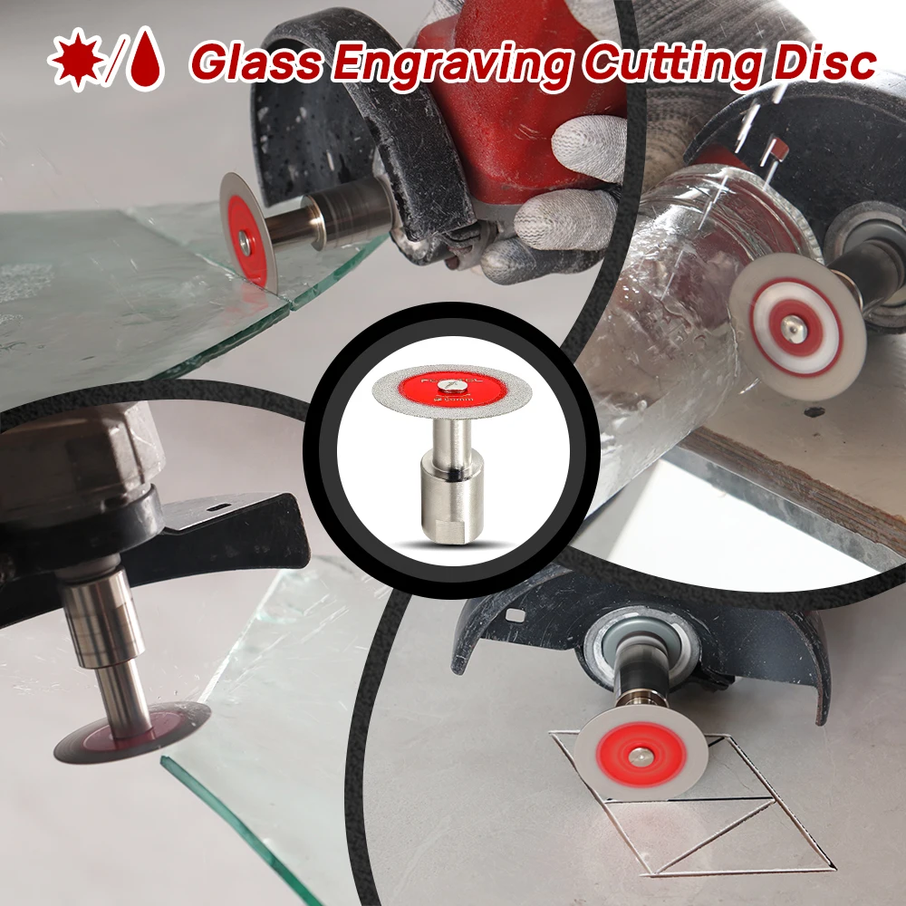 FOCSTOL Diamond Cutting Disc Glass Jade Crystal Tile Marble Saw Blade Brazed Glass Engraving Round Shank Mini Saw Blade