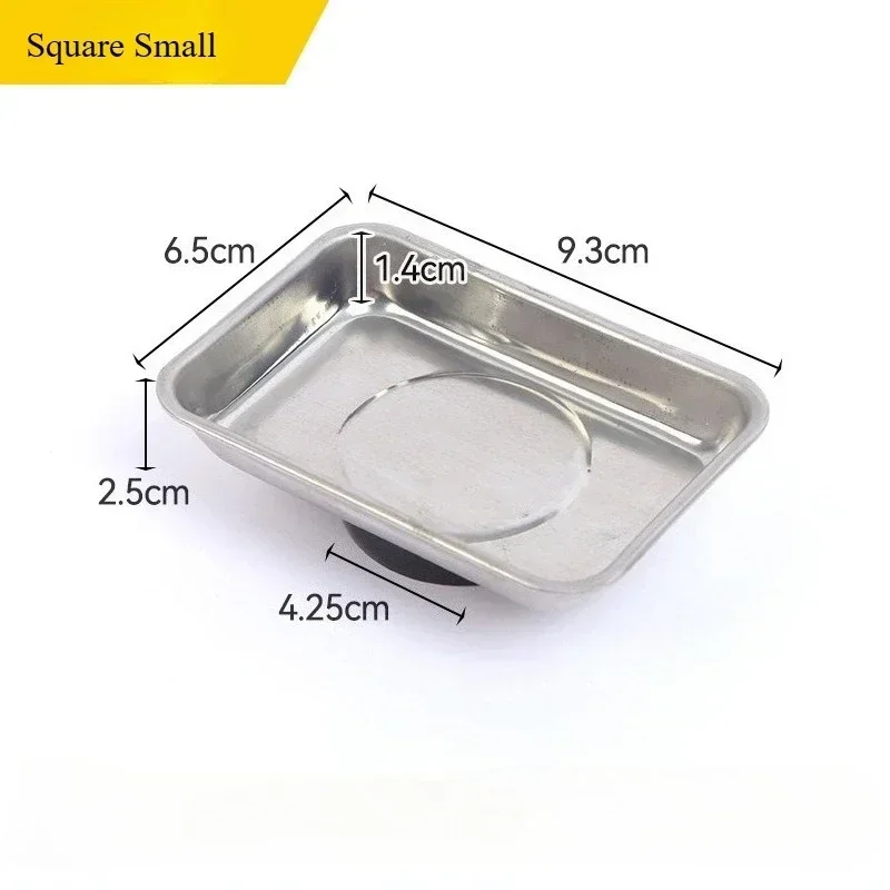 Round Square Magnetic Bowl, Stainless Steel Parts Tray, Durable, Holds Screws Nuts Bolts, Easy Access, Prevents Loss, Workshop