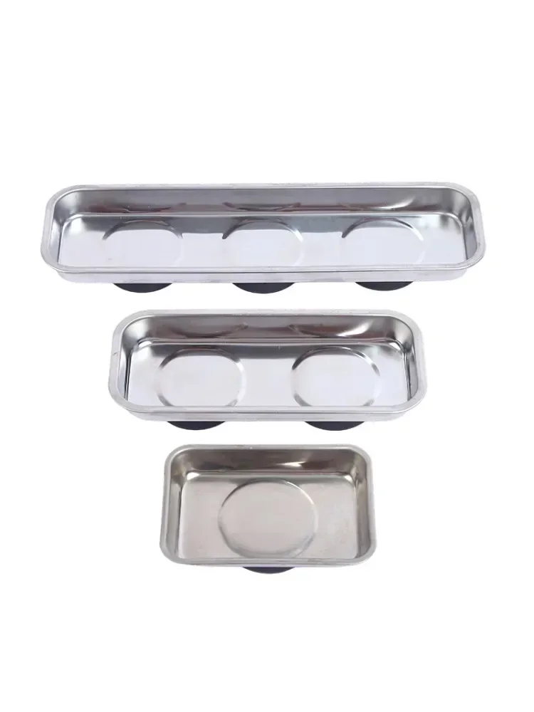 Round Square Magnetic Bowl, Stainless Steel Parts Tray, Durable, Holds Screws Nuts Bolts, Easy Access, Prevents Loss, Workshop