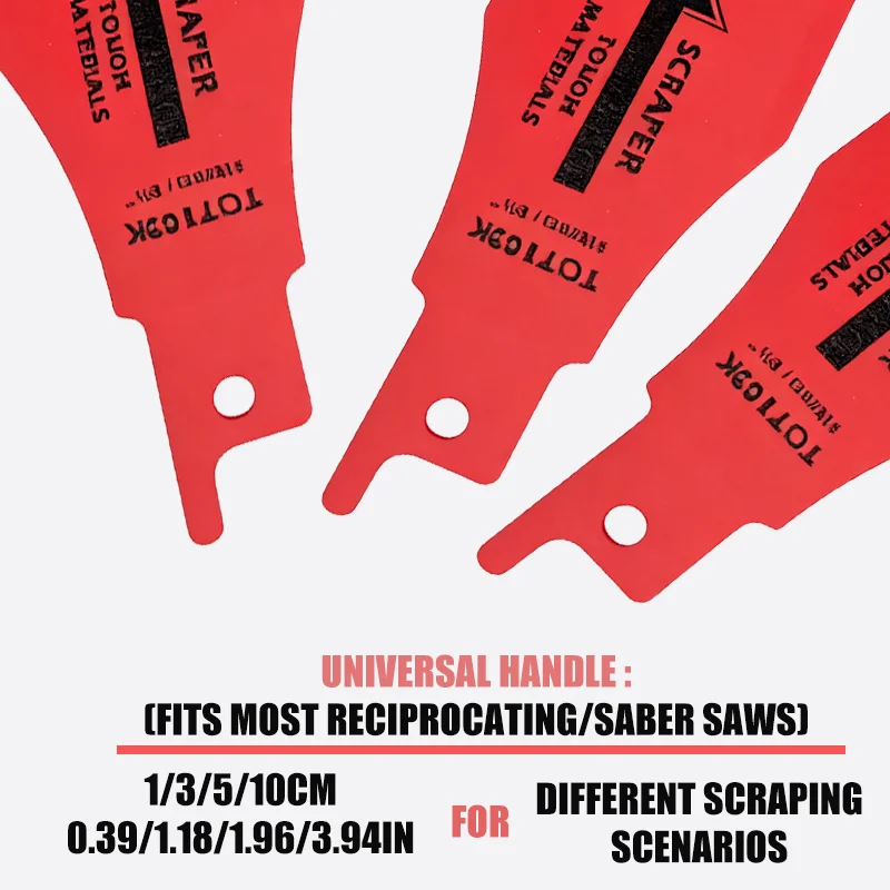 4-Piece Reciprocating Saw Scraper Blades, High Carbon Steel Tile Cleaning Tool for Removing Mortar and Adhesive from Ceramic Walls