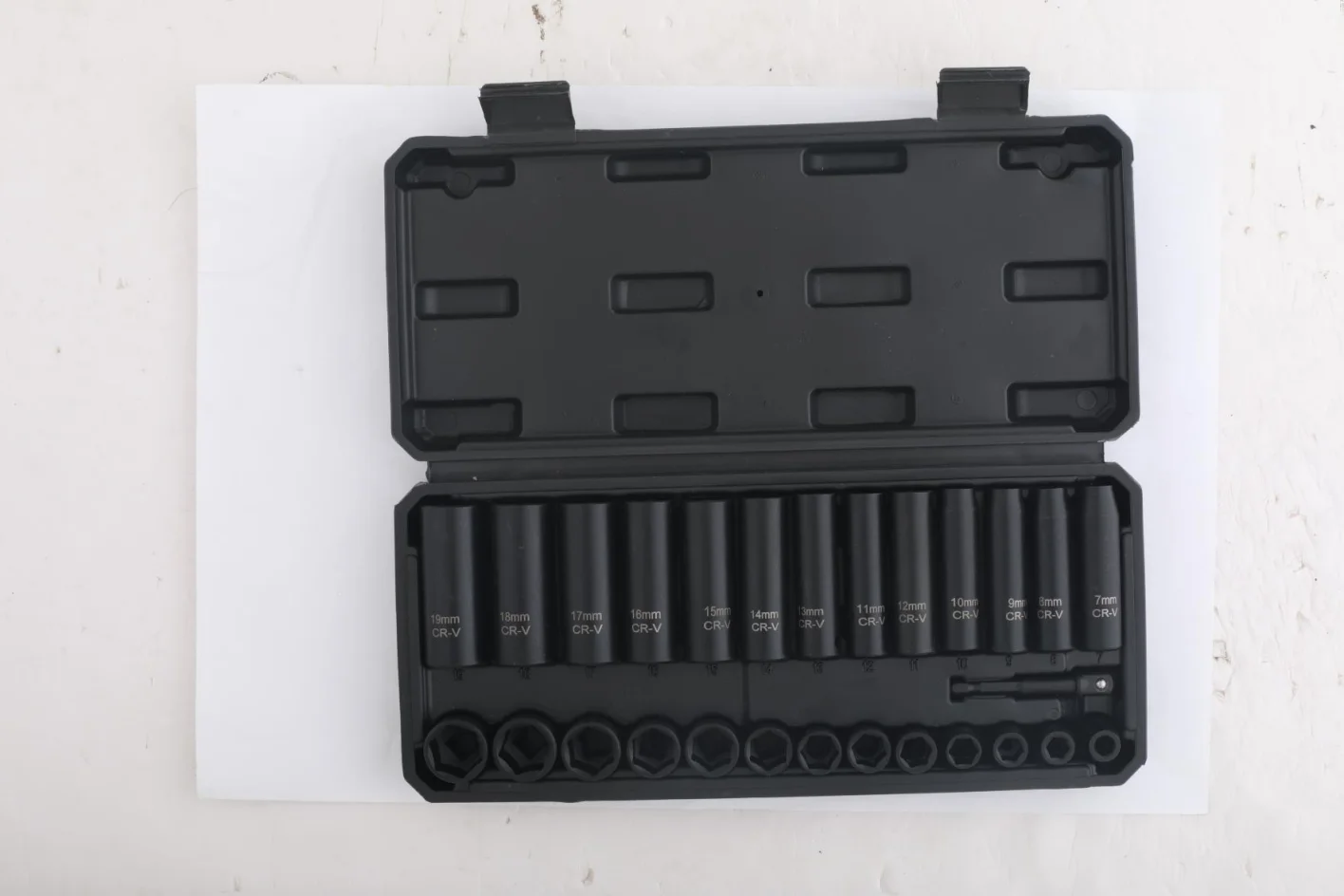 Hi-Spec 27PCS 3/8 Inch Hex Socket Set Impact Socket Set CR-V Steel Black Phosphated 8-22mm for Auto Repair Garage Hand Tools
