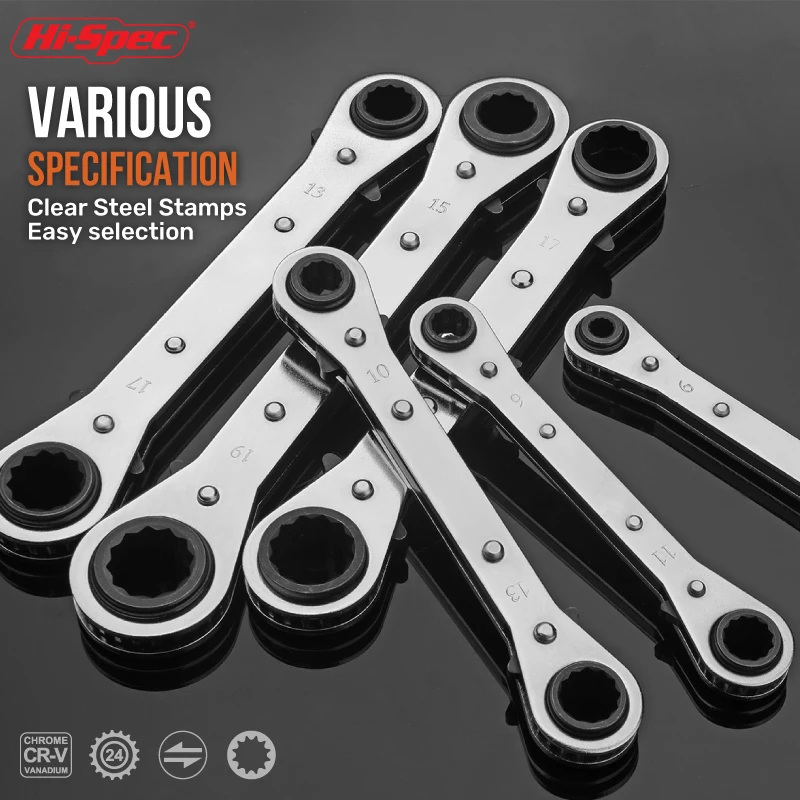4-in-1 Quad-Size Ratchet Wrench Multi-Head Adjustable Socket Spanner Professional CR-V Steel Hand Tool for Rapid Fastening