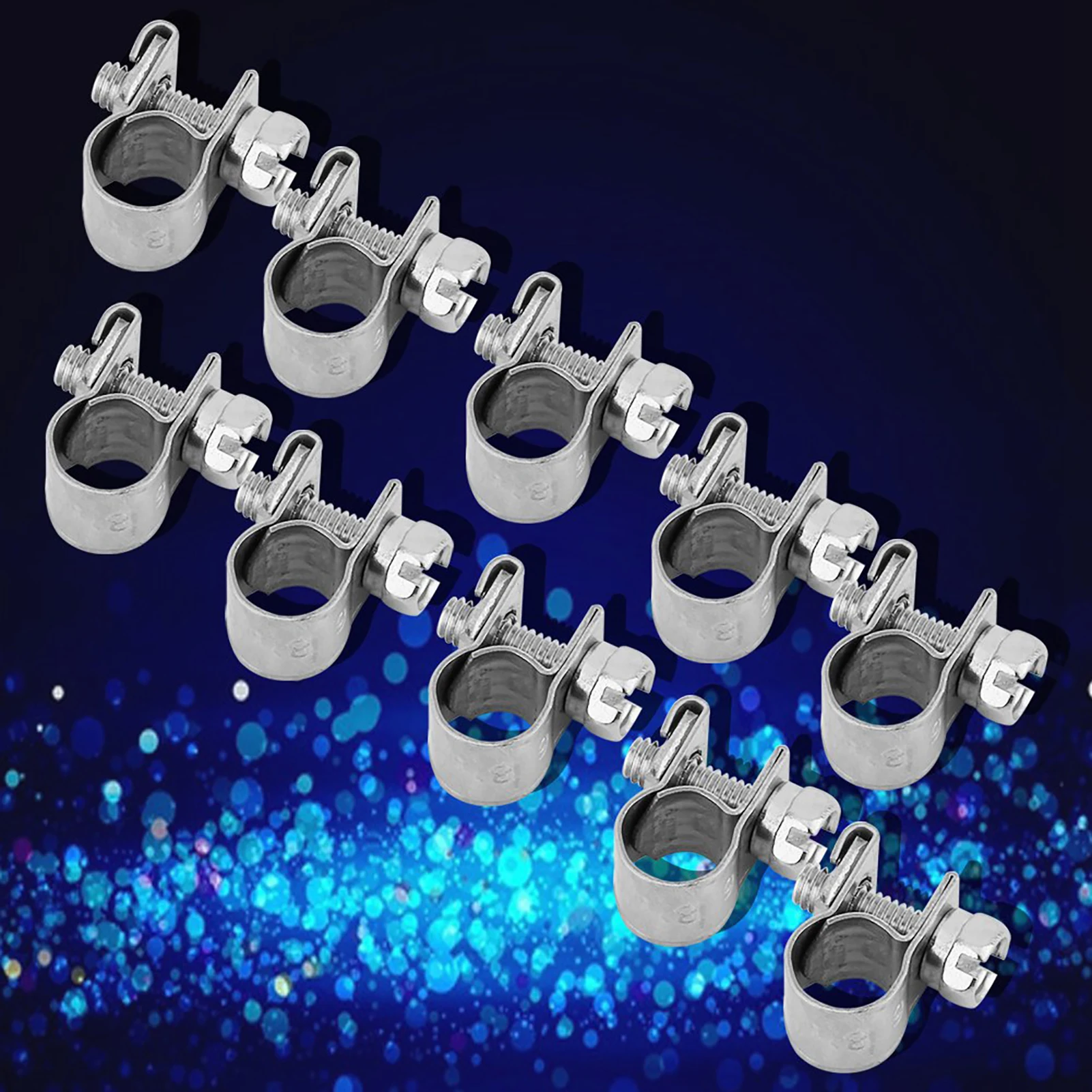 10PCS Stainless Steel Hose Clamps for Oil Pipes 6mm-20mm Available Sizes Hose Clamps Pipe Clamps Hose Retention Hardware