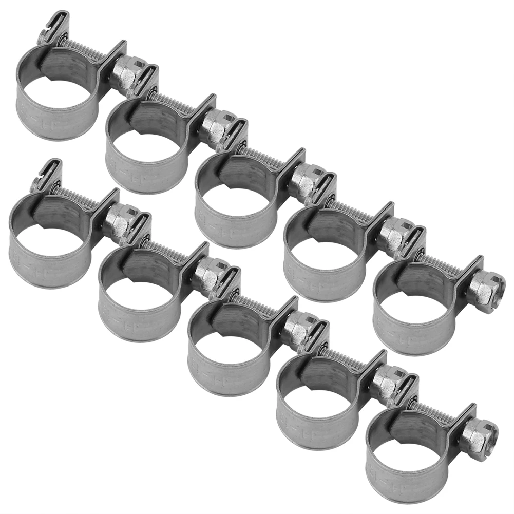 10PCS Stainless Steel Hose Clamps for Oil Pipes 6mm-20mm Available Sizes Hose Clamps Pipe Clamps Hose Retention Hardware