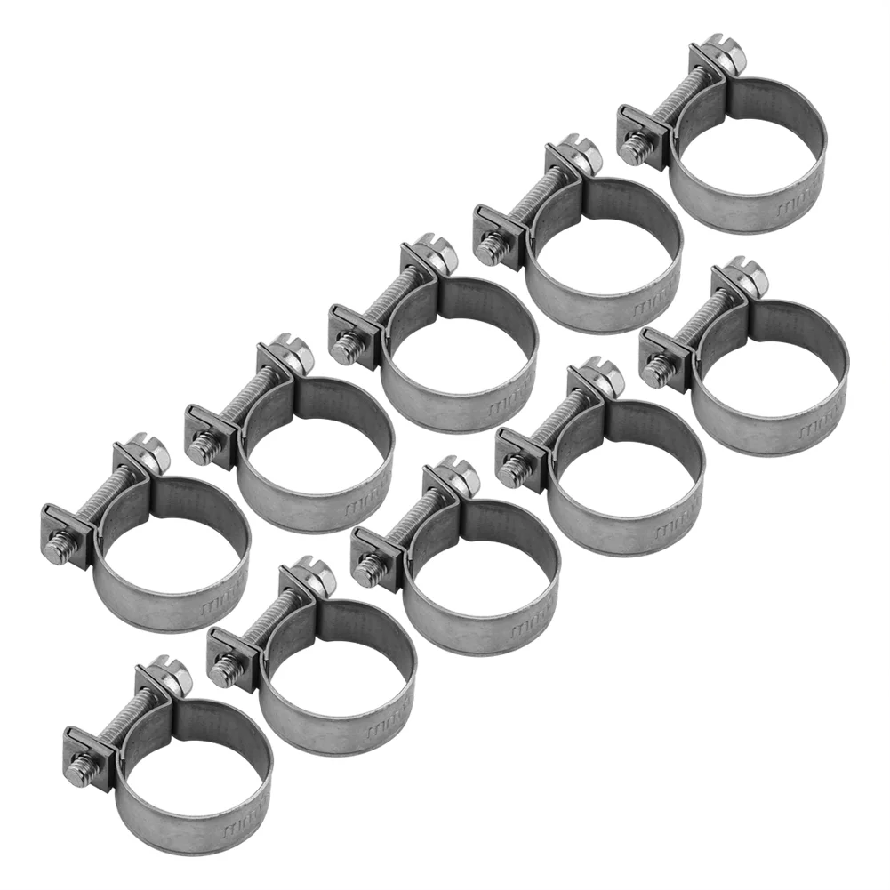 10PCS Stainless Steel Hose Clamps for Oil Pipes 6mm-20mm Available Sizes Hose Clamps Pipe Clamps Hose Retention Hardware