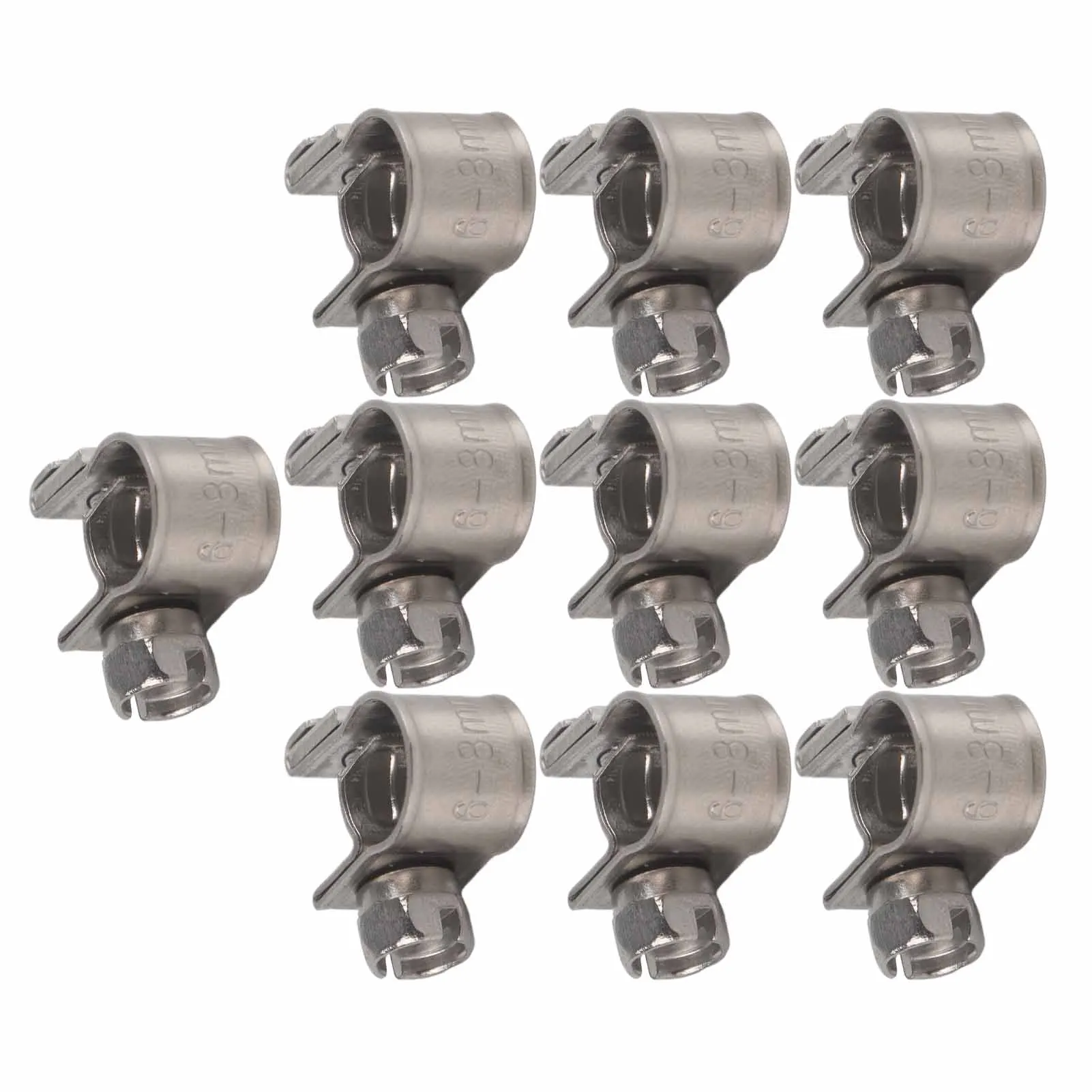 10PCS Stainless Steel Hose Clamps for Oil Pipes 6mm-20mm Available Sizes Hose Clamps Pipe Clamps Hose Retention Hardware