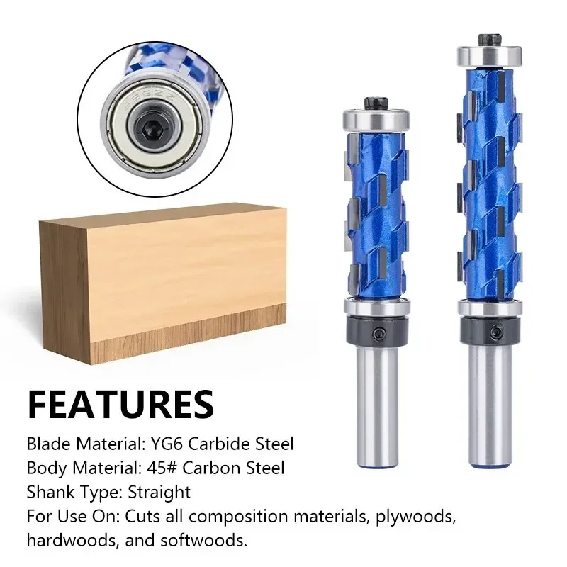 Carbide Milling Cutter 12mm 1/2" Shank Flush Carbide End Mill Solid Spiral Double Bearing CNC Router Machine Bit For Wood