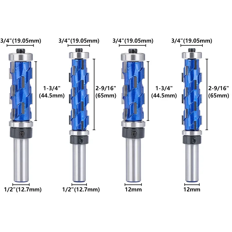 Carbide Milling Cutter 12mm 1/2" Shank Flush Carbide End Mill Solid Spiral Double Bearing CNC Router Machine Bit For Wood