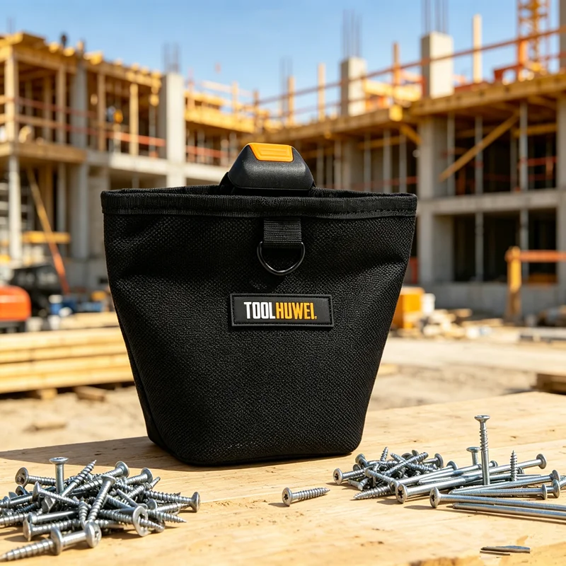 TOOLHUWEI Tool Pouch Nails Screws Bag Large Capacity Waterproof Hardware Waist Tools Bag Electrician Oxford Portable Storage Bag