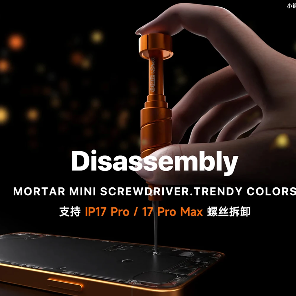 MECHANIC Mortar Mini 4IP Screwdriver Cosmic Orange Magnetic Bearing Screwdriver for IPhone 17 Pro/17 Pro Max Phone Repair Tools