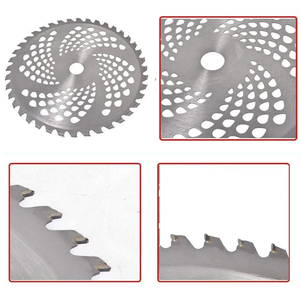 6-1Pcs 40/60/80T Lawn Mower Blade Carbide Blades Grass Trimmer Head Saw Blade Cutting Disc for Garden Weed Mower Parts