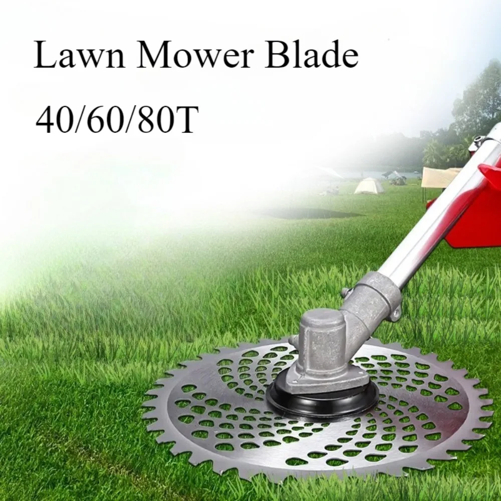 6-1Pcs 40/60/80T Lawn Mower Blade Carbide Blades Grass Trimmer Head Saw Blade Cutting Disc for Garden Weed Mower Parts