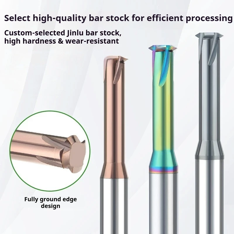 1 Tooth Carbide Milling Thread Endmills 1 Tooth Thread Milling Cutter Tungsten Carbide Steel M0.8 M0.9 M1 M2 M3 M4 M5 M6 M8-M30