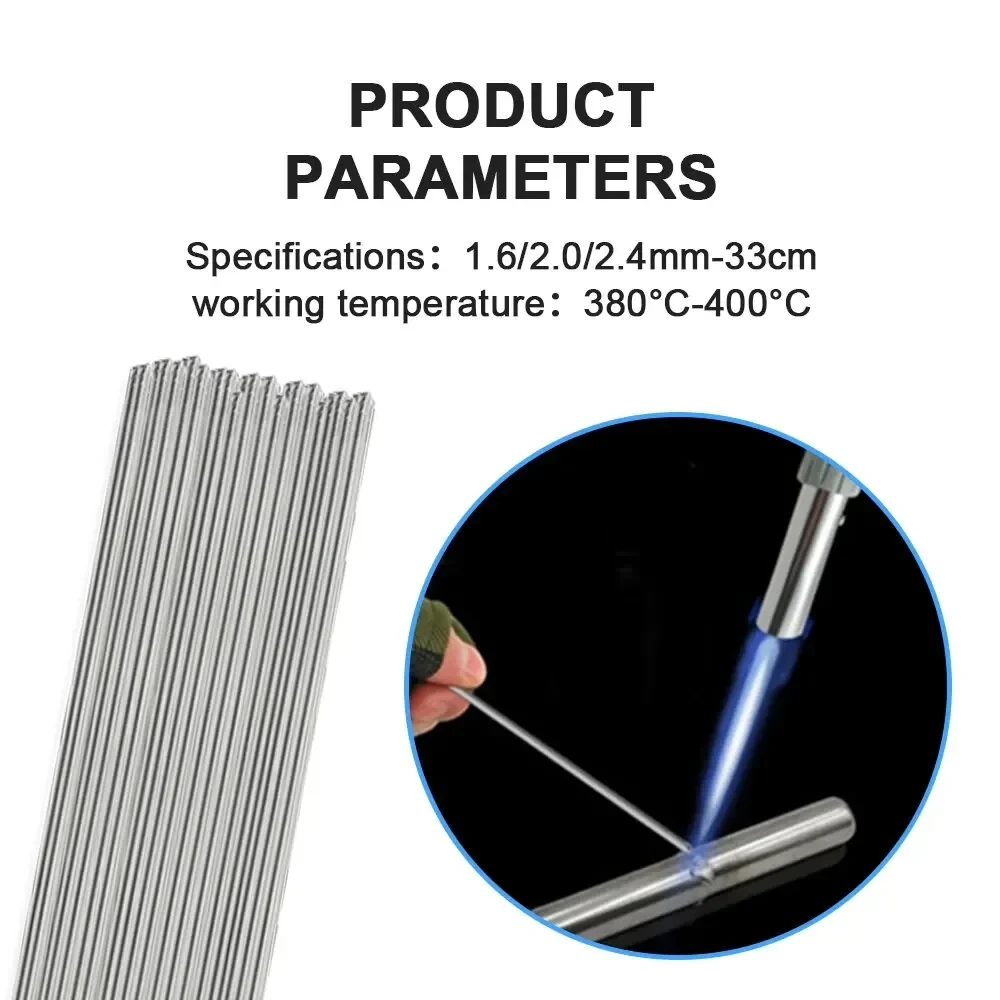 10/20PCS Low-Temp Aluminum Welding Rods - 1.6/2.0mm 33cm Universal Silver Cored Wire (No Solder Powder Needed)