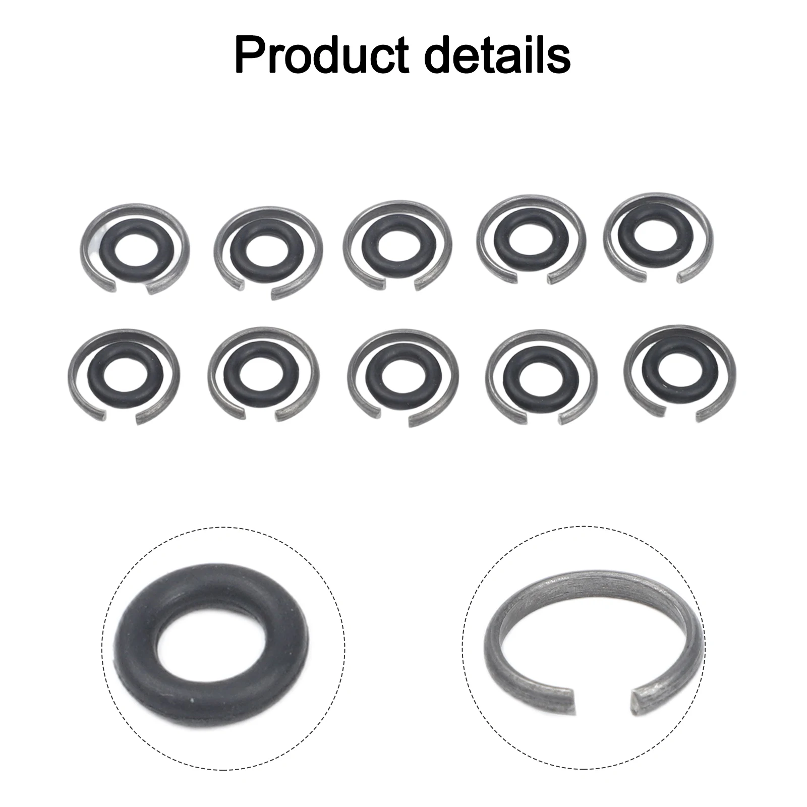 10pcs 1/2" Retaining Ring Clip With O-Ring For Impact Wrench Socket Retainer Rings Socket Retaining Drive Friction Rings Part