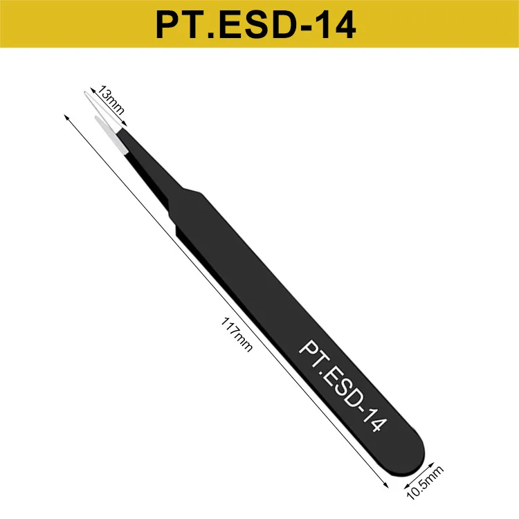 6pcs anti-static stainless steel tweezers set repair repair tool set anti-static hand tool set for model making