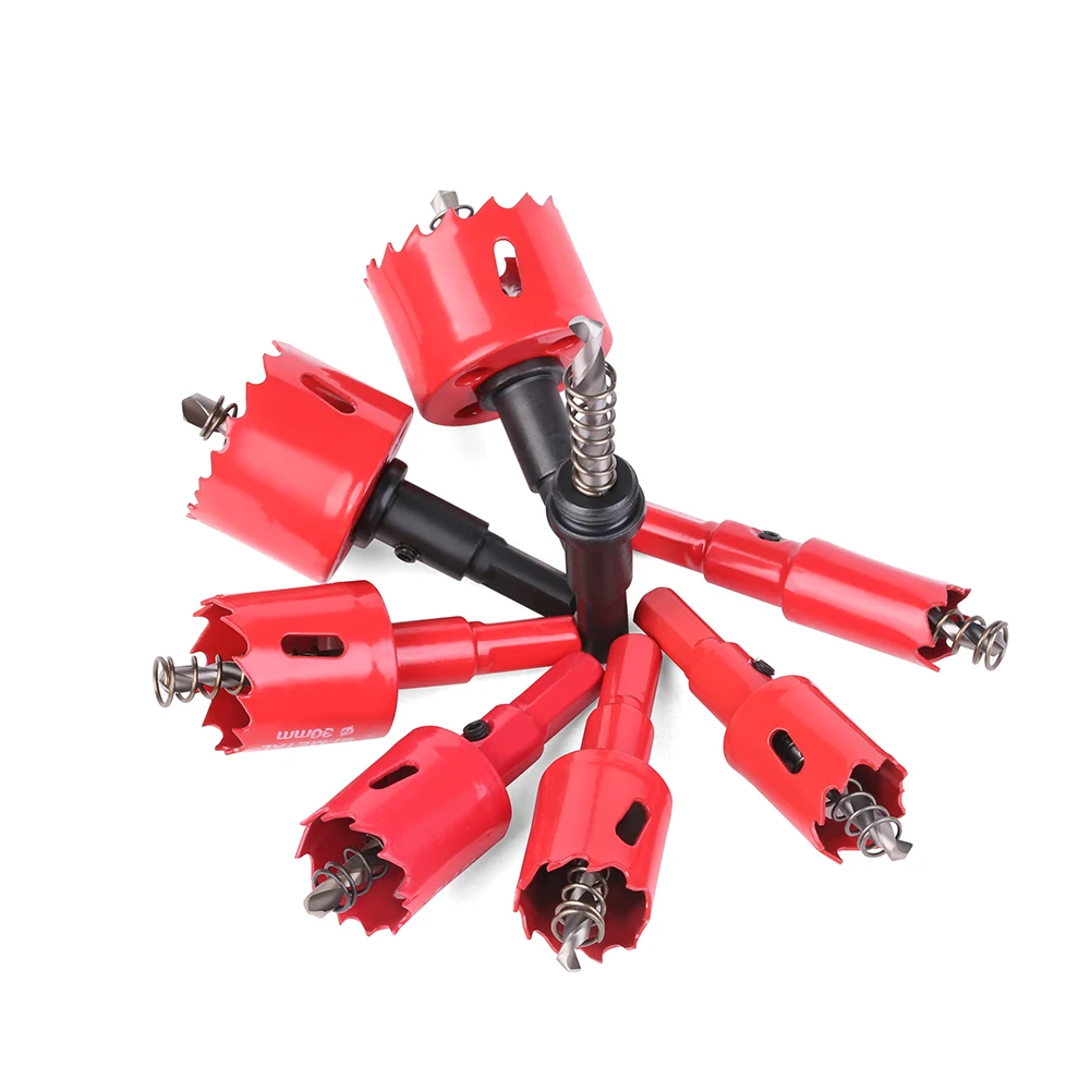 15-200mm M42 Bi-Metal Hole Saw Cutter Set Drill Bit For Wood Metal Aluminum Gypsum Board Pipe Hole Drilling Working Tool