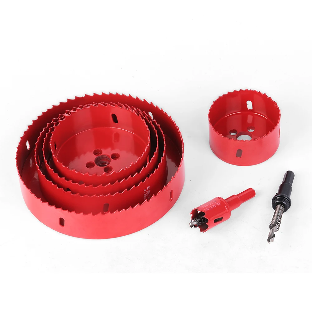 15-200mm M42 Bi-Metal Hole Saw Cutter Set Drill Bit For Wood Metal Aluminum Gypsum Board Pipe Hole Drilling Working Tool