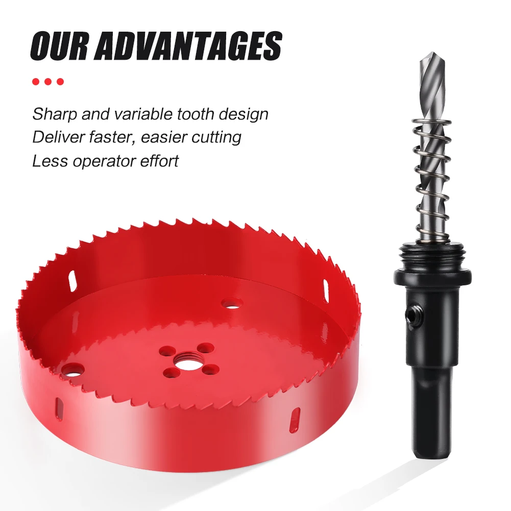 15-200mm M42 Bi-Metal Hole Saw Cutter Set Drill Bit For Wood Metal Aluminum Gypsum Board Pipe Hole Drilling Working Tool
