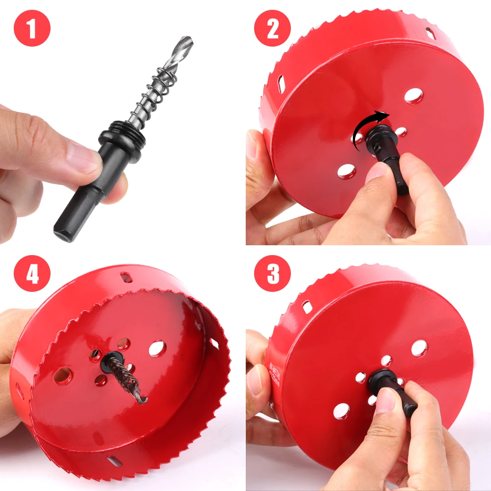 15-200mm M42 Bi-Metal Hole Saw Cutter Set Drill Bit For Wood Metal Aluminum Gypsum Board Pipe Hole Drilling Working Tool