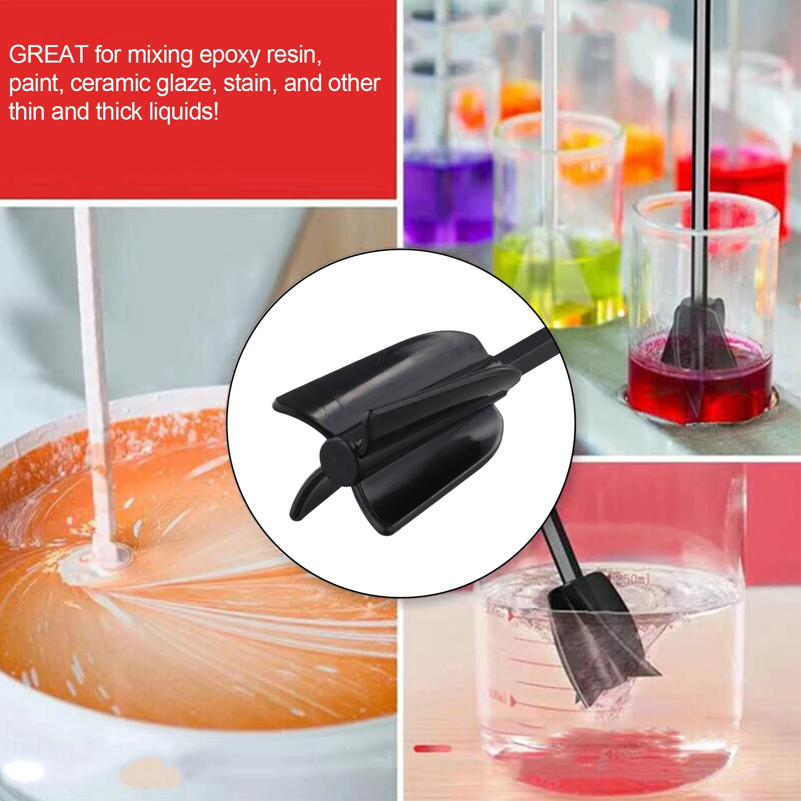 Epoxy Mixer Paint Drill Attachment Paddle Consistency Liquids Resin Head Stirrer Resin Head Mixer Accessories