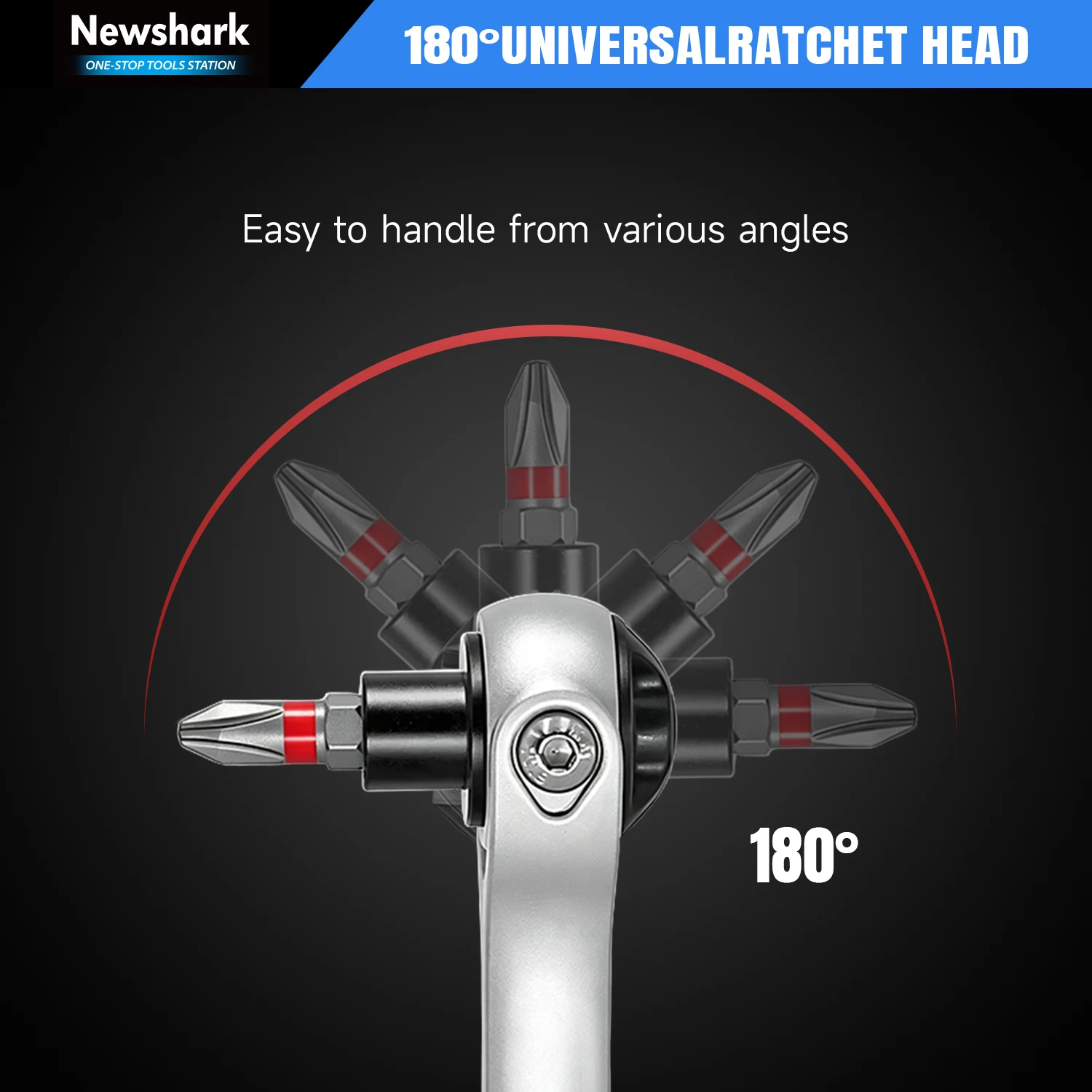Ratchet Screwdriver Set Magnetic Socket Wrench Semi-Automatic Multi-Purpose Repair Tool with Detachable Handle,180° Ratchet Head