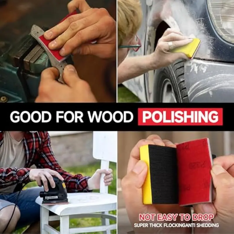 5/10PCS Sanding Sponges 120-1000 Grit Ultra Fine Washable Reusable Wet Dry Sandpaper Blocks for Model Metal and Wood Polishing