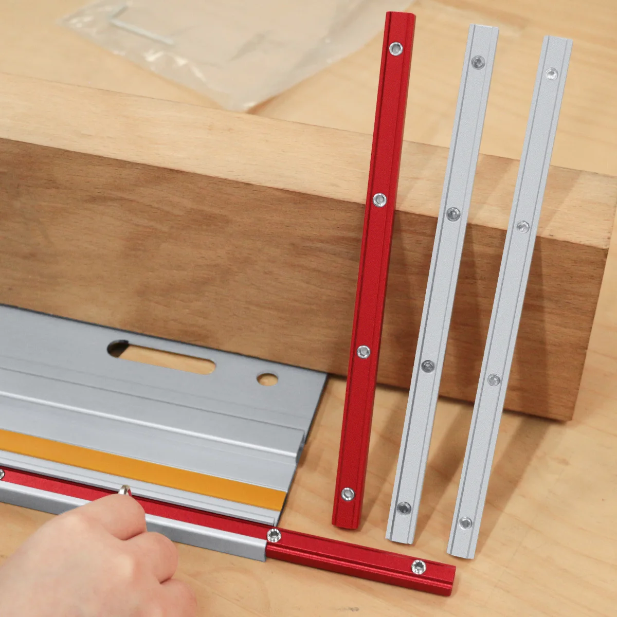 Woodworking Guide Rail Connector Kit, Track Joining Accessory for Router Table and Table Saw Systems,Universal Track Connector