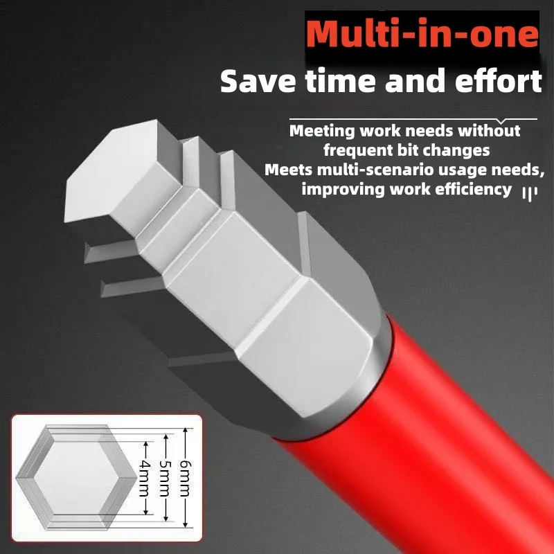 All-in-One 1/4" Hex Shank Multi-size Hex Bit Set Allen Wrench Drill Bit Magnetic S2 Steel Screwdriver Bit Set for Electric Drill
