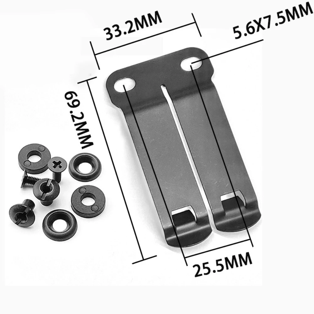 1 Piece KYDEX Stainless Steel Sheath K-type Sheath Accessory Belt Clip Stylish Belt Clip Safe Carrying Knife Holster Pocket Clip