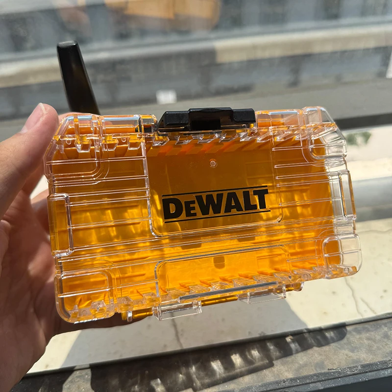 DEWALT Tough Case Medium Size Transparent Heavy Duty Tool Organizer Stackable Storage Box for Bits Screws Nails & Fasteners