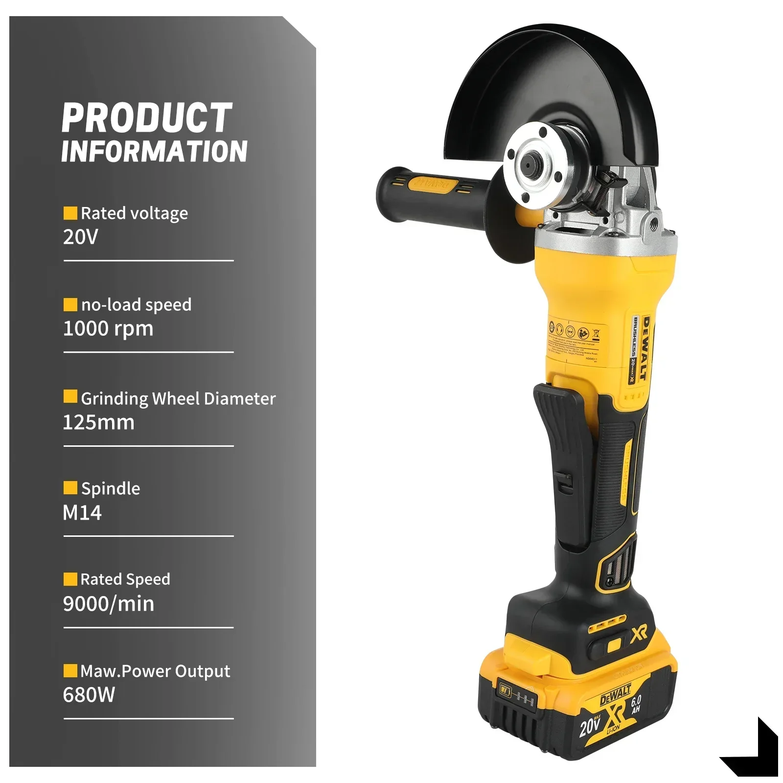 Dewalt DCG406 Cordless Brushless Angle Grinder 125MM 9000RPM Cutting Polishing Machine Compatible With 20V Batteries