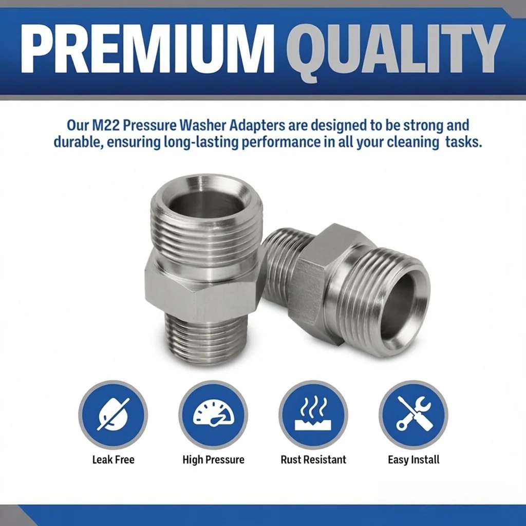 Car Wash Gun & Hose Connecter M22 To G1/4" M14 G3/8" Fitting Thread Male & Female Converter Stainless Steel