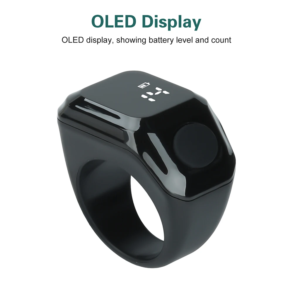 Smart App Ring Counter, Portable OLED Digital Display Bluetooth Counter, 0–9999 Wearable Counter, Type-C Port