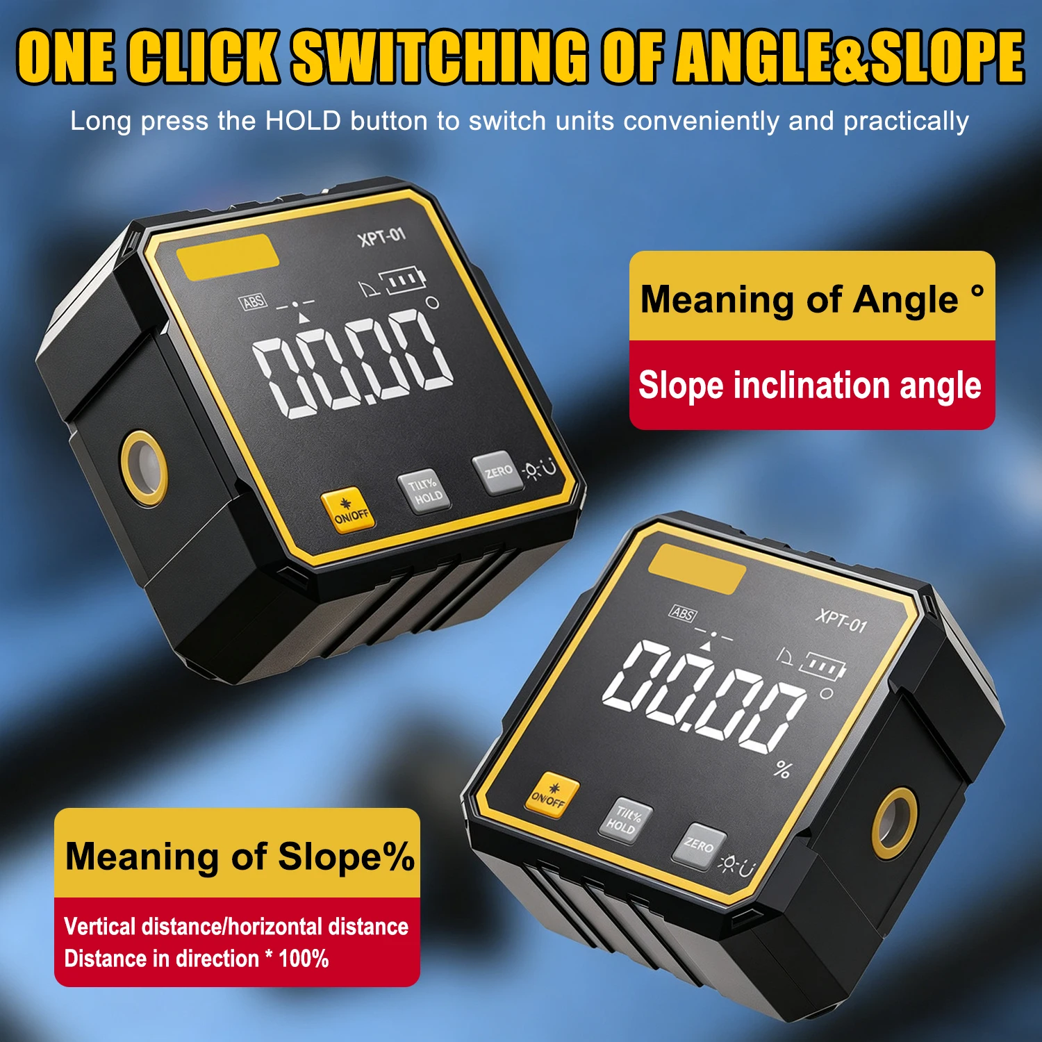 4 Side Strong Magnetic Digital Laser Angle Gauge Inclinometer Mini Portable Level Ruler Box For Construction Measurement