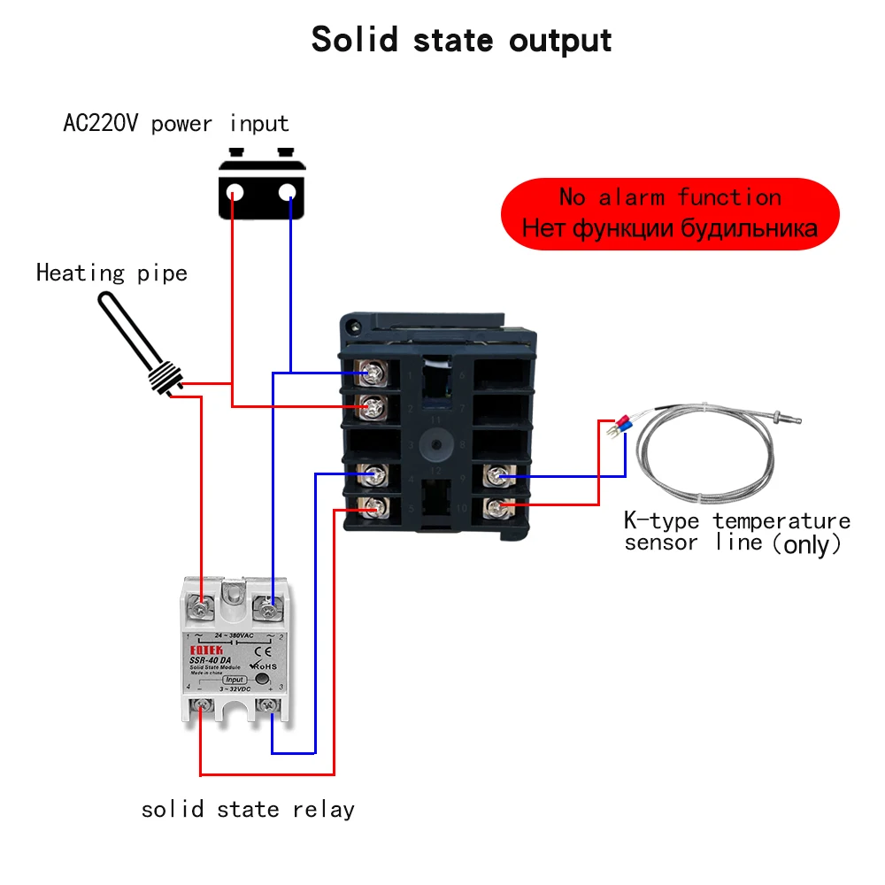 Digital Thermostat Temperature Controller SSR Output K Type Thermocouple Sensor SSR 40DA Solid Relay Sensor REX-C100