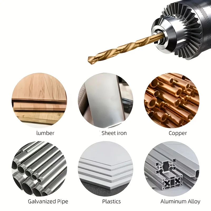 19-Piece（Boxed version） M35 HSS Drill Bit Set, High Strength Bits for Metal, Stainless Steel, Wood & Plastic, Quick Change