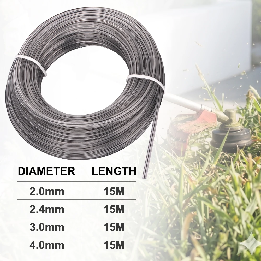 CMCP 2-4mm*15m Brushcutter Trimmer Rope Pentagram Nylon Mowing Trimmer Line Brush Cutter Wires Rope Accessories