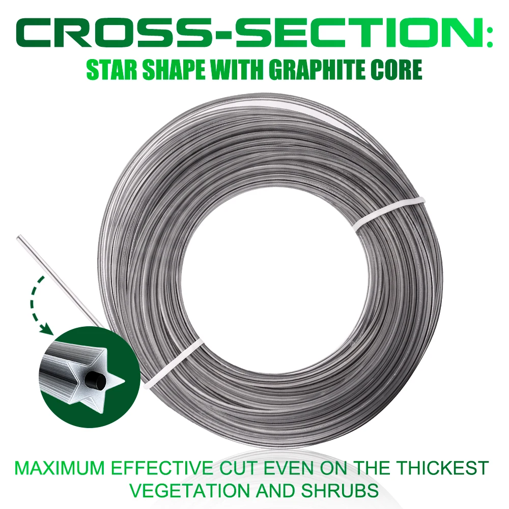 CMCP 2-4mm*15m Brushcutter Trimmer Rope Pentagram Nylon Mowing Trimmer Line Brush Cutter Wires Rope Accessories