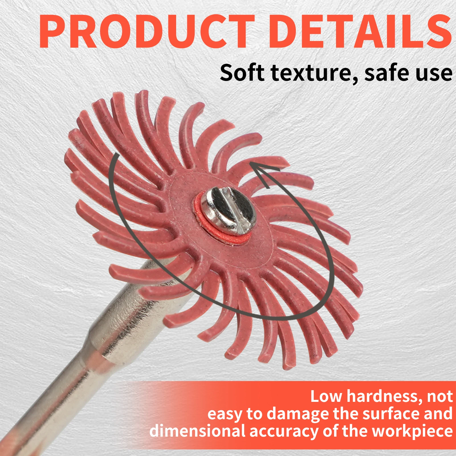 SI FANG 10pcs 1 Inch Radial Bristle Detail Polishing Wheel Kit with 2.35/3mm Shank Abrasive Brush for Rotary Tool Accessories