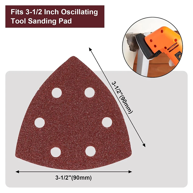 10/20/50 PCS Triangular Sanding Disc 90mm Delta Sander Hook & Loop Sandpaper Abrasive Tools for Sanding Grit 40-2000 Grits