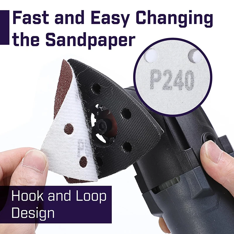 10/20/50 PCS Triangular Sanding Disc 90mm Delta Sander Hook & Loop Sandpaper Abrasive Tools for Sanding Grit 40-2000 Grits